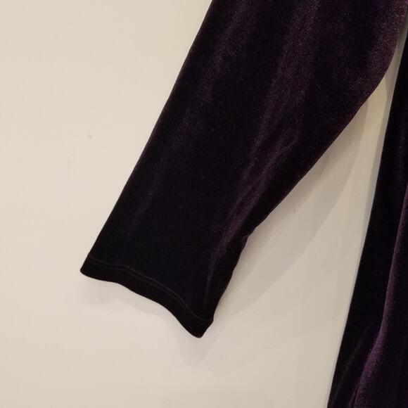 Agnes & Dora Purple Velvet Style Dress Stretch Pockets Size M - Picture 8 of 9